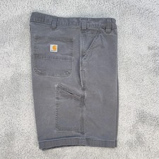 Carhartt Shorts Mens 38 Gray Rugged Flex Relaxed Fit Canvas Work Utility 102514