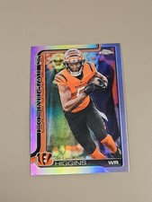 🔥 NEW 2025 Topps Chrome Football #59 - Tee Higgins REFRACTOR Cincinnati Bengals
