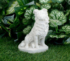 Border Collie Concrete Memorial Statue Dog Grave Decor Pet Loss Garden Keepsake
