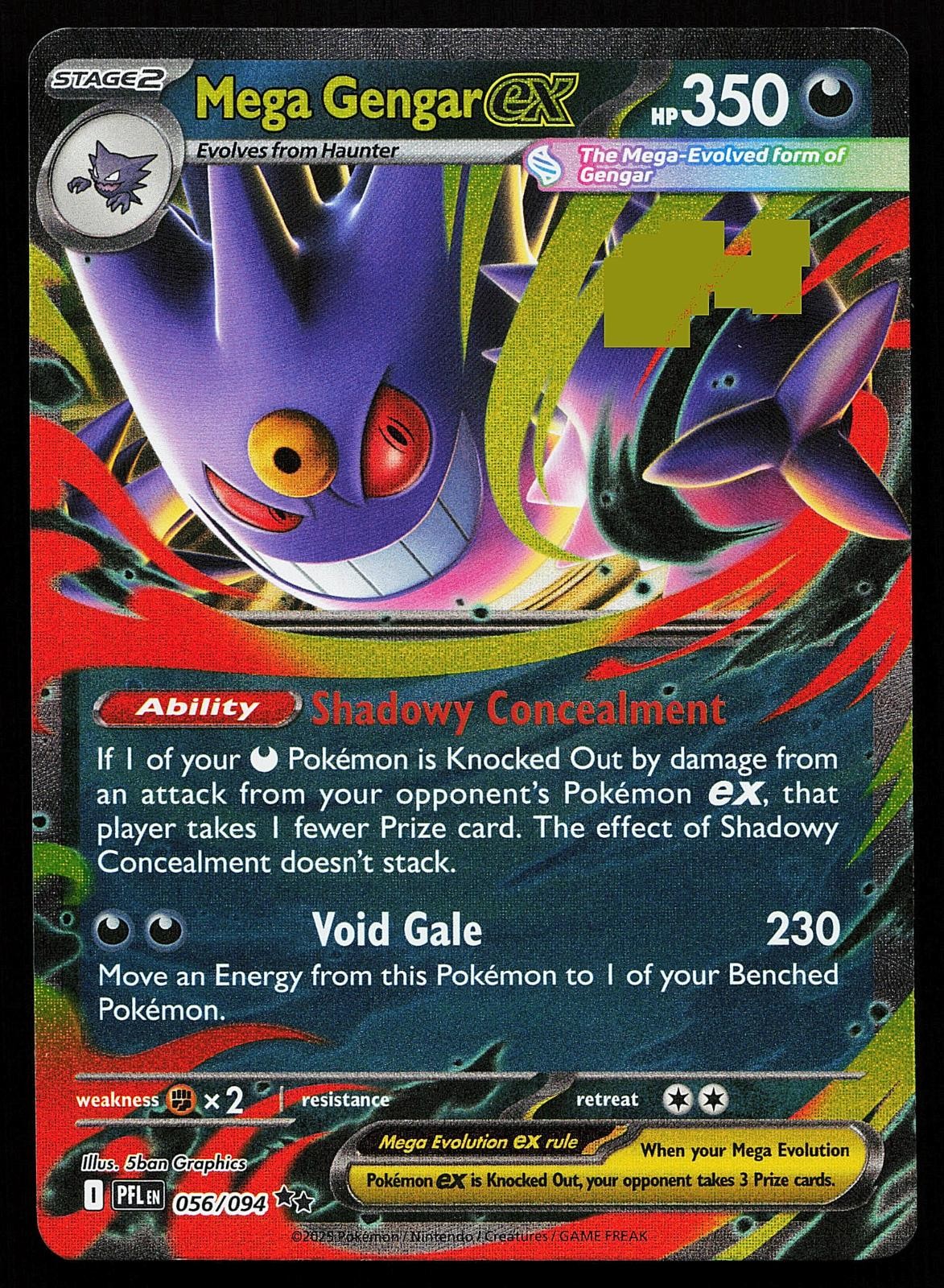 Mega Gengar ex 056/094 Holo Phantasmal Flames Pokemon Card