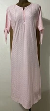 Eyelet Casual Midi Dress Large Pink Purple Green Cover-up Boho Long Vacation