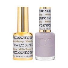 DND DC Gel Polish & Nail Polish Set - White Bunny #057 0.6 oz each