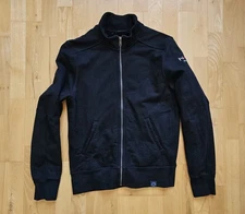 American Giant Moto Full Zip Jacket Mens M Black Combed Heavy Weight Cotton