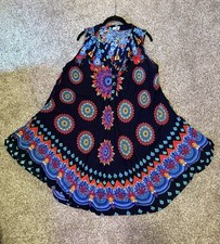 Seven Islands New York Patterned Midi Sleeveless Sundress Size 2x
