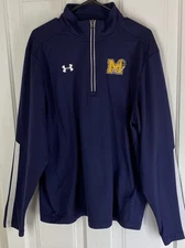 U Of M, Michigan Wildcats (Mens XL Loose) Under Armour 1/4 Zip Activewear Jacket