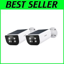 Solar Panel Outdoor Cameras - 2K Night Vision, PIR Detection