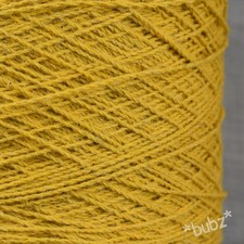 THICK WOOL LINEN WEAVING YARN 400g CONE WARP WEFT MUSTARD YELLOW STRONG TWIST