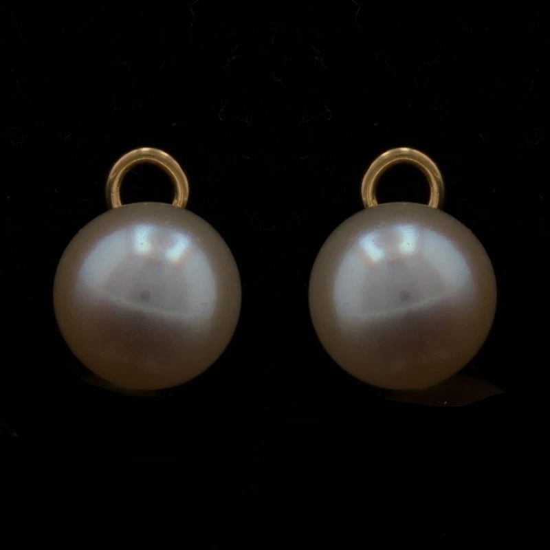 Potenciadores de pendientes de perlas cultivadas de oro amarillo - Chaquetas de 14 k Foto 2 de 4