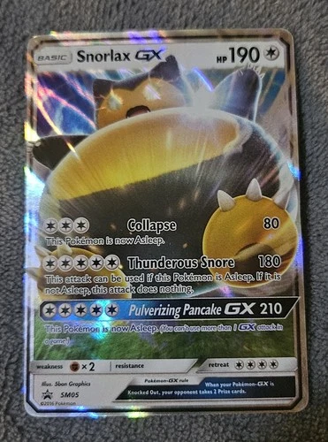 Pokémon TCG Snorlax GX SM05 2016 Sun & Moon Black Star Promo Holo