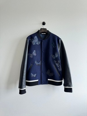 Valentino Varsity Wool Leather Jaclet IT 52 Authentic Very Good Condition