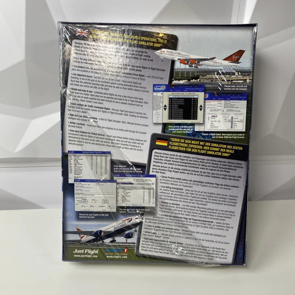 Rare Ultimate Airlines EXP Microsoft Flight Simulator 2000 BIG BOX  SELAED - Image 3 of 4