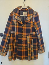 Cappotto donna BKE a quadri misto lana pea L seno fibbia capospalla