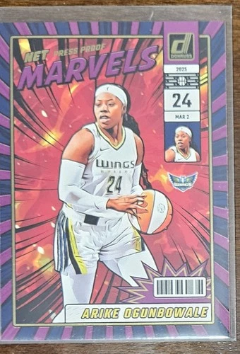 2025 Panini Donruss WNBA Net Marvels Arike Ogunbowale #21 Press Proof Purple