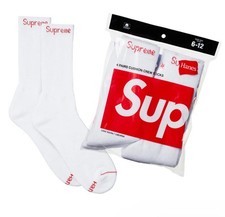 Hanes Supreme Crew Socks 4-Pack white , Size 6-12 Brand New