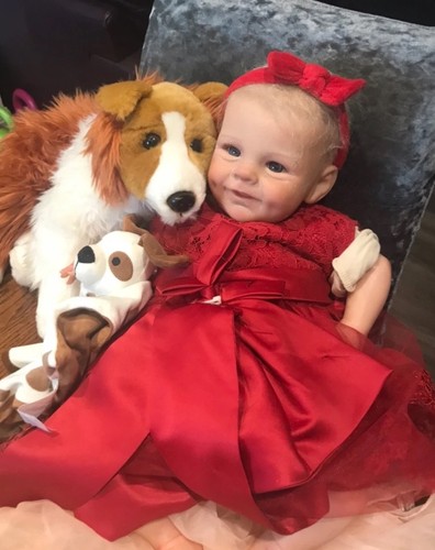 BEAUTIFUL REBORN BABY GIRL VINYL DOLL BLUE EYED BLONDE 💛