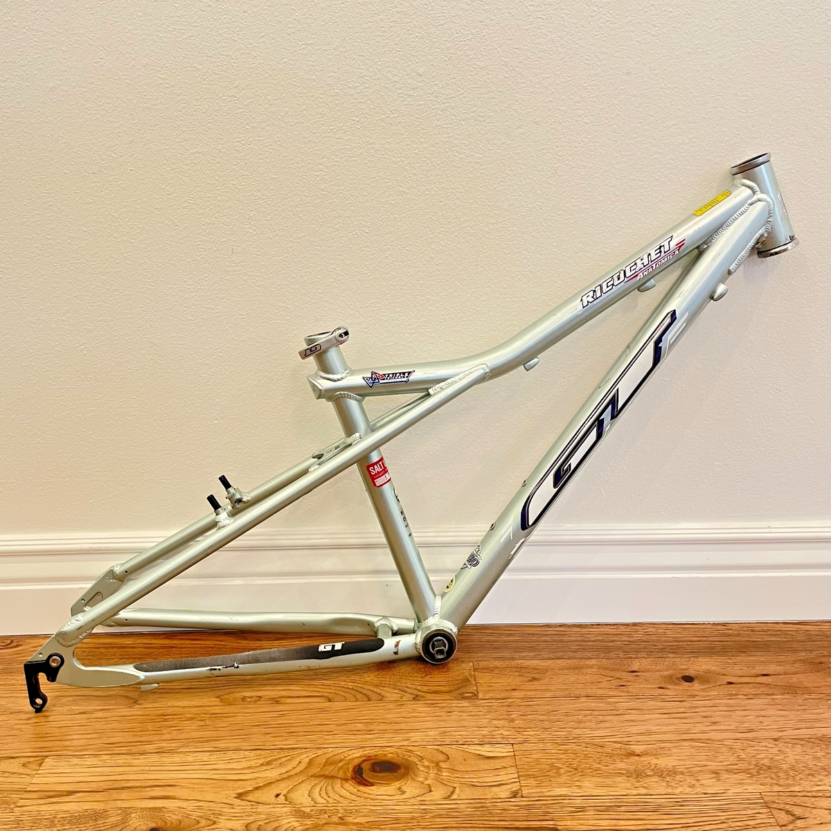 名車GT Ricochet リコシェ MTB アルミフレーム Lサイズ 6061 Vintage GT Ricochet Frame MTB Mountain Bike Frame Silver 12.5 XS