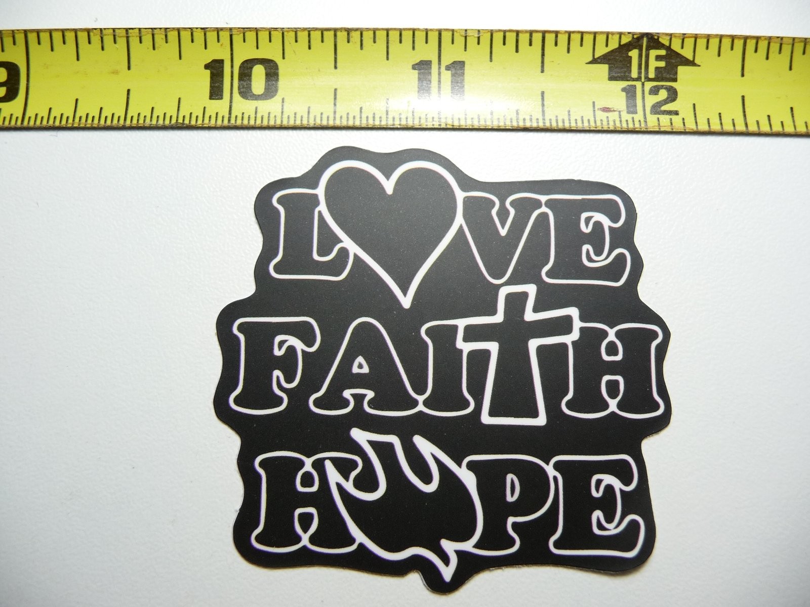 Inspirational Christian Decal Sticker - Love Faith Hope Church God Motivating