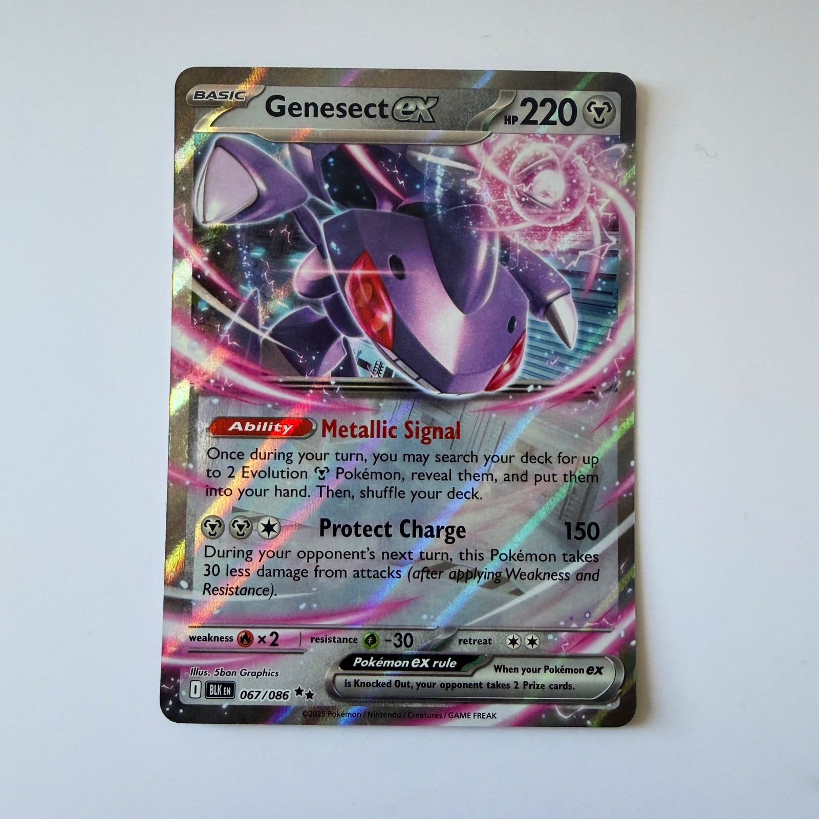 Pokémon Black Bolt #67 Genesect ex Full Art Foil Double Rare