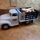 1950-1960s Era Tonka Farms Stake Bed Truck, Refurbished, Vintage. Plus 2 cows!