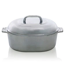 AlumaChef 5Qt 11"Cast Aluminum Heavy duty Oval Roaster -next Magnalite Style