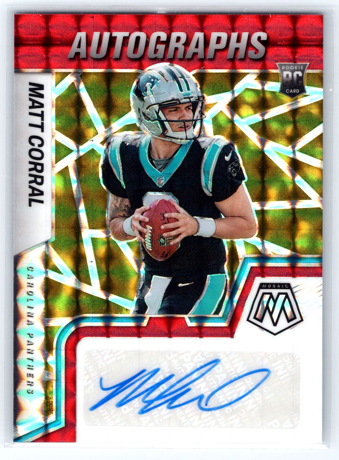 Matt Corral 2022 Mosaic Choice Fusion Red Yellow Rookie Auto!
