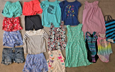 Lot of Girls Size 7 Spring Summer Clothes- Shorts, Swim, Shirts Etc. 17 Pieces