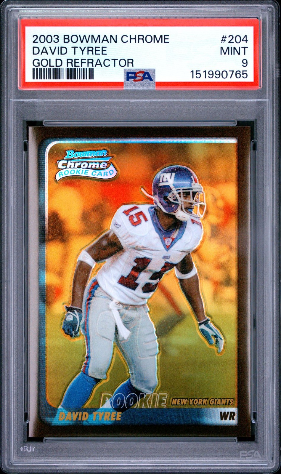 David Tyree Bowman Chrome #204 Gold Refractor
