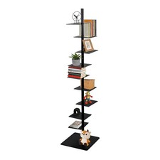 9-Tier Metal Bookcase Book Organizer Rotating Spine Bookshelf Book Tower-