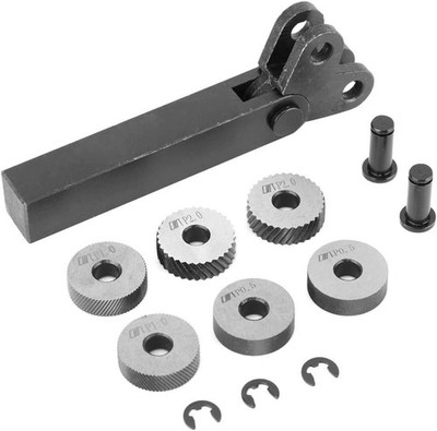Knurling Tool Set 7-teilig Stahl für Drehmaschine 0,5 mm 1 mm 2 mm Diagonale 