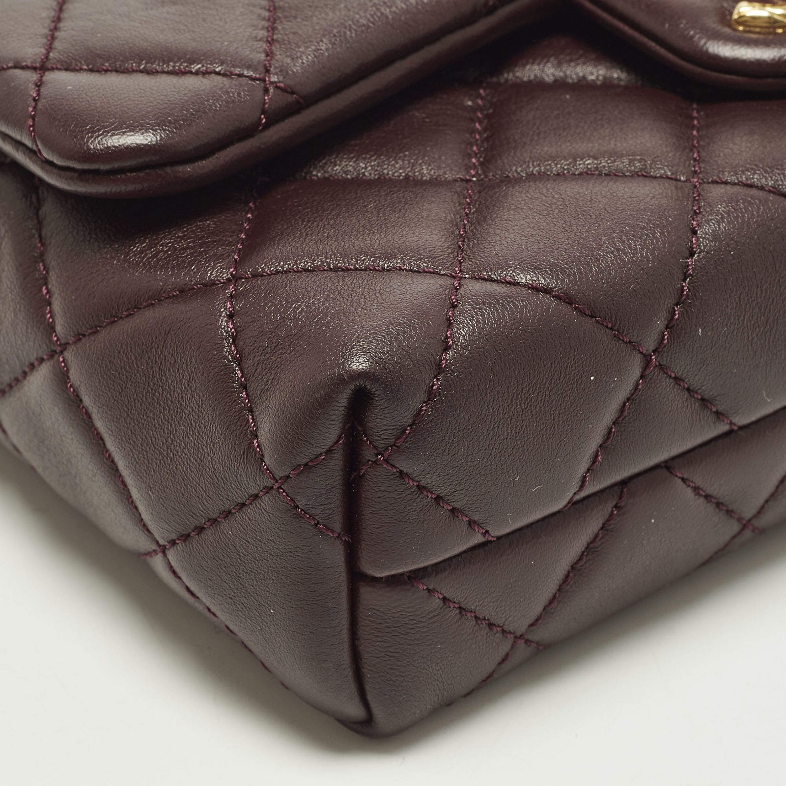 Chanel Rectangular Extra Mini Burgundy Quilted Le… - image 12