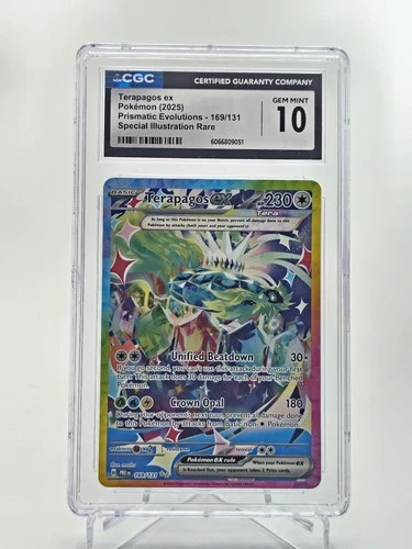 TERAPAGOS EX 2025 POKEMON PRISMATIC SPECIAL ILLUSTRATION RARE #169 CGC 10 Q7480
