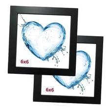 Picture Frames. Solid Wood Frame. Set of 2. Plastic Panel Film Needs 6x6 Black