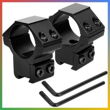 1 Inch Scope Rings Medium Profile 2 Pcs Black Dovetail Mounts for 3/8 Rail