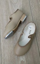 Bloch Techno Tap 2 Beginning Tap Shoes Nude Tan Leather Little Girls 7W