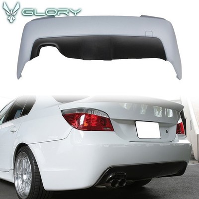 Fits 04-10 BMW E60 Rear Bumper M-Tech Style Cover w/ Twin Muffler Single Out PP