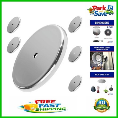 35 lb Pull Heavy-Duty Round Base Magnets - 6-Pack for Indoor & Outdoor Use