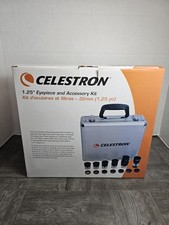Celestron Telescope Accessory Kit 1.25in Plossl Eyepieces Filters Barlow Silver