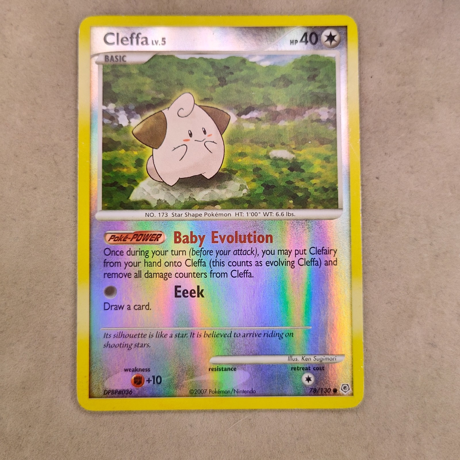 Cleffa 78/130 Diamond and Pearl Reverse Holo Common Pokemon LP Lightly Played