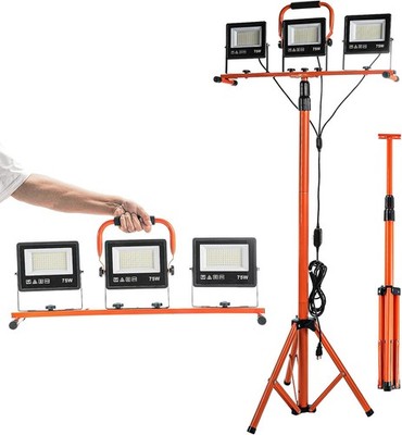 ETOOLAB Baustrahler LED mit Stativ | Baustrahler Led | 30000LM | 225W（ 3x 75W)