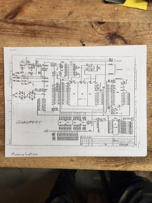 GUNSMOKE PCB NON JAMMA ARCADE SCHEMATICS!!! GENUINE CAPCOM 