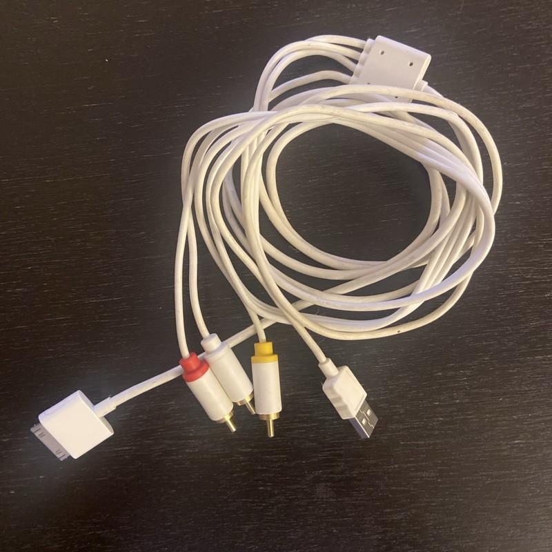 AV Composite Video to TV RCA Cable Adapter for iPad 1 2 3 iPhone 3G 4/4S iPod