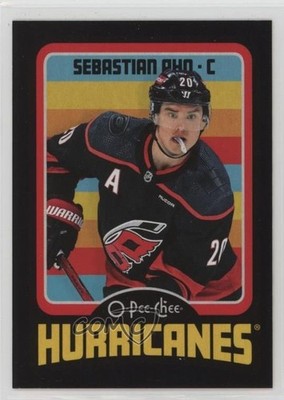 2024-25 O-Pee-Chee Retro Black Border 20/100 Sebastian Aho #255 05bx