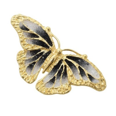 Graziella Ring 23 Karat vergoldet Farbwahl Emaille Schmetterling
