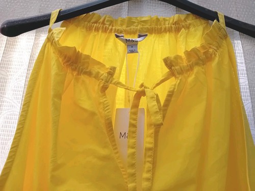 BNWT M & S Yellow Cotton Tiered Strappy Summery Sun Dress - Size 16 - Bild 2 von 5