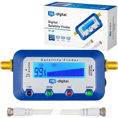 HB Digital HD Sat Finder SATFINDER SF-55 LCD Display TON HDTV 3D 4K