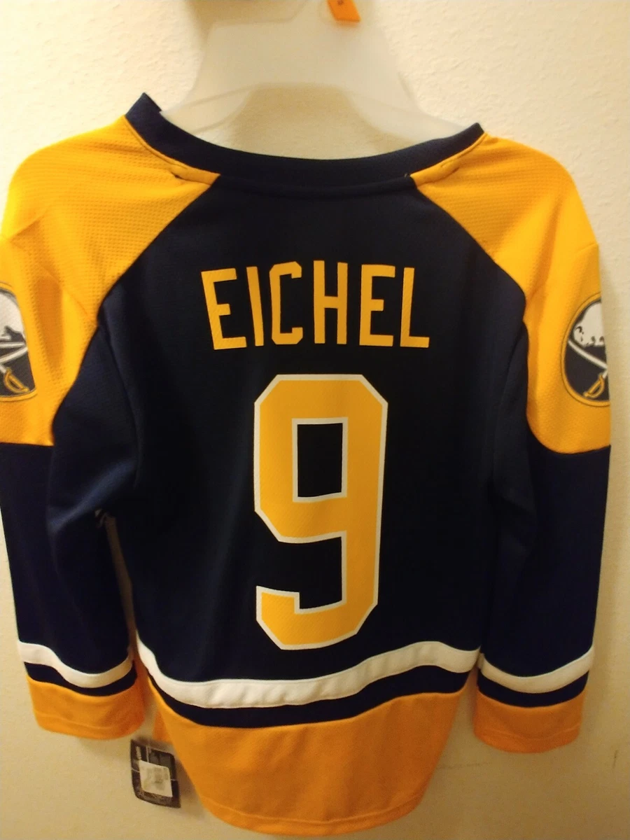 NHL Buffalo Sabres Jack Eichel 9 Captain Jersey Size Youth Medium 8 10