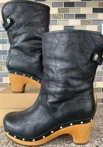 wooden clog boots