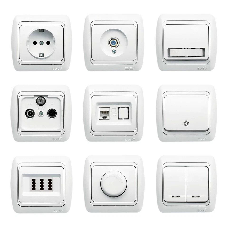 Steckdose, Steckdosen, Schalter, Lichtschalter, Wechselschalter, Schuko, EL-BI