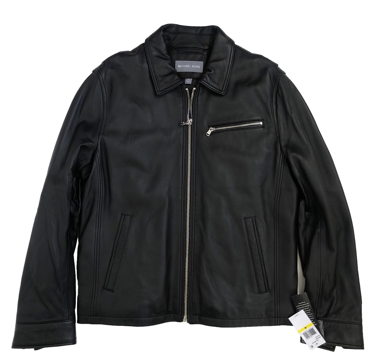 MICHAEL KORS ブラック レザージャケット M Michael Kors Man Genuine Leather Moto Jacket M Black insulated