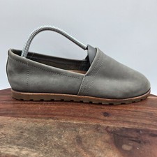 LL Bean Lakewashed Shoes Women's 8M Gray Nubuck Leather Comfort Loafers Gum Flat